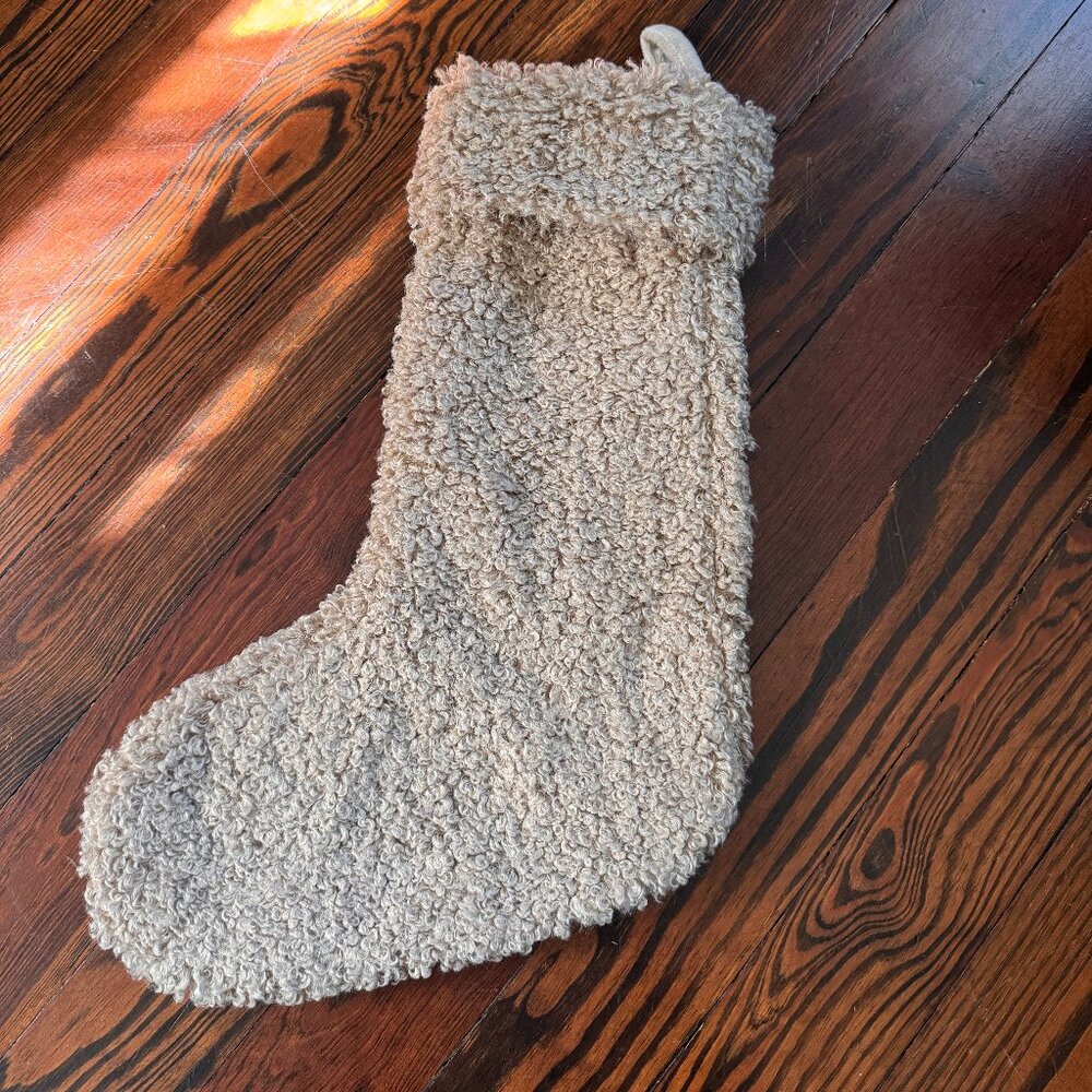 West Elm Teddy Stocking Collection Christmas - Sable